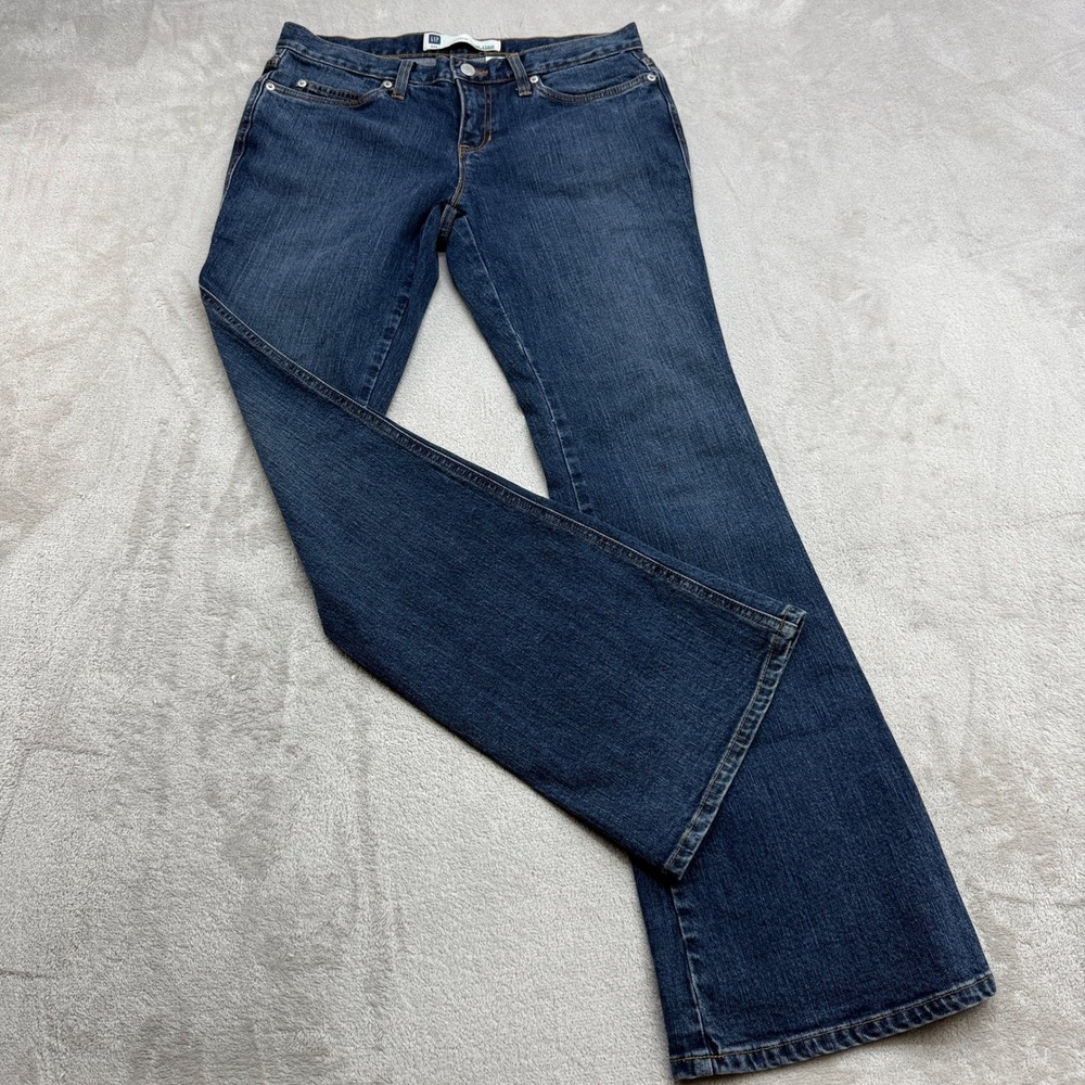VTG Gap Bootcut Jeans Womens 6 Dark Wash Ultra Low Rise Stretch Retro Y2K Denim